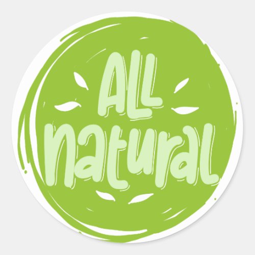 All Natural Vegan Logo Classic Round Sticker