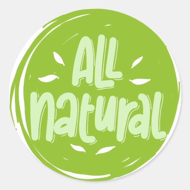 All Natural Vegan Logo Classic Round Sticker (Front)
