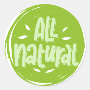 All Natural Vegan Logo Classic Round Sticker