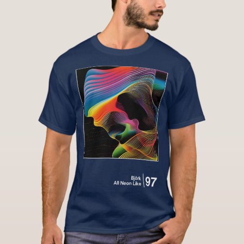 All Neon Like Minimal Style Graphic Design T_Shirt