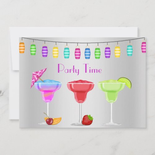 ALL OCCASION BEACH COCKTAIL PARTY INVITATION SILVE