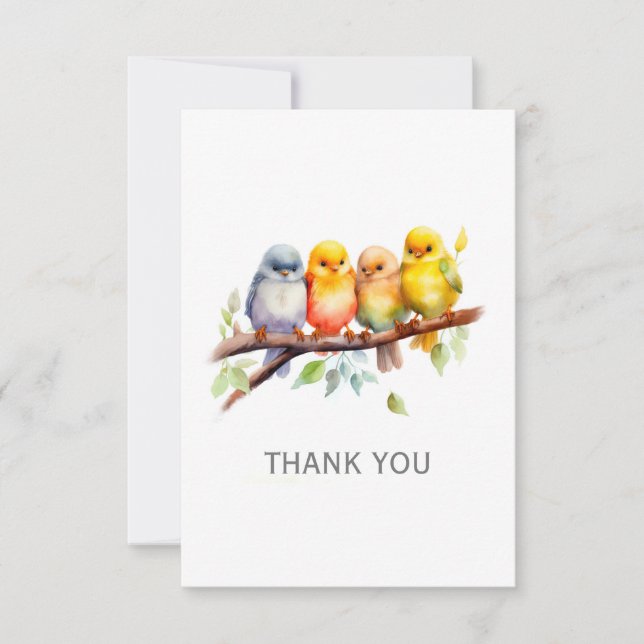 All Occasion Bird Thank You Note Card (Front)