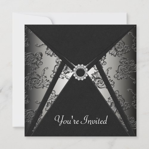 All Occasion Black Damask Party Template