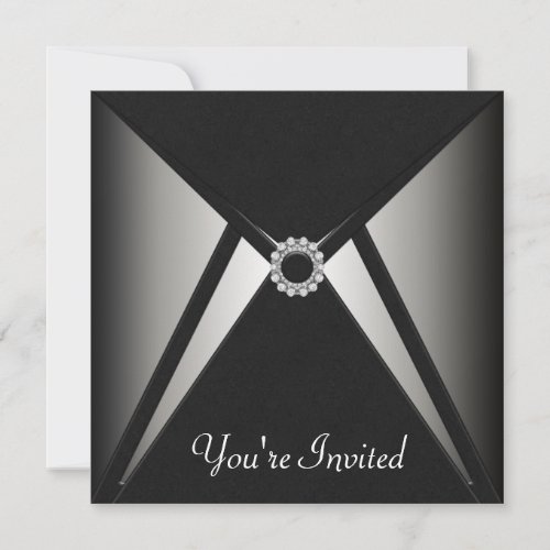 All Occasion Black Elegant Party Template Personalized Invitations