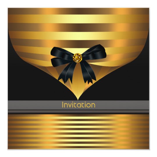 all occasion black gold party invitation template zazzle com