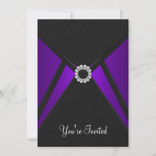 All Occasion Black Purple Invitation Template