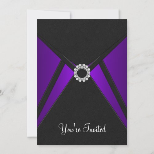 All Occasion Black Purple Invitation Template