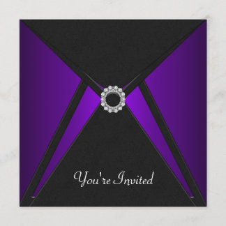 All Occasion Black Purple Invitation Template