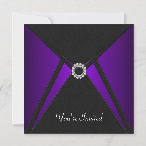 All Occasion Black Purple Invitation Template