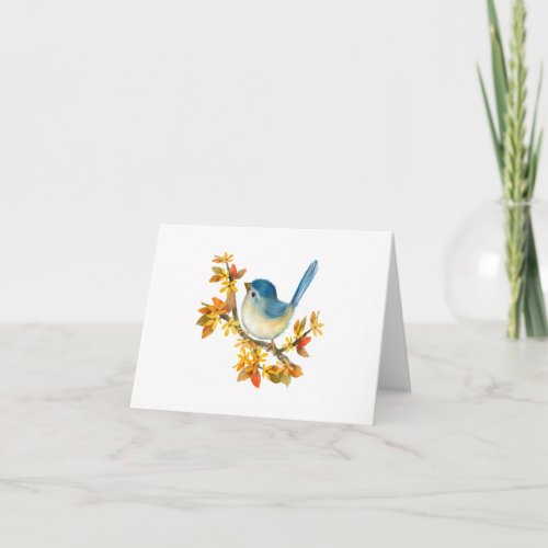 All Occasion Blue Bird Blank Folded Greeting Card