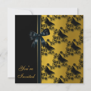 All Occasion Butterfly Gold Invitation Template