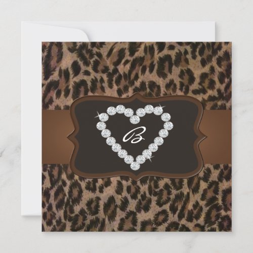 All Occasion Cheetah Print Diamond Birthday Party Invitations
