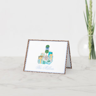 All occasion Chinoiserie Ginger Jar Topiary  Letterpress Thank You Card