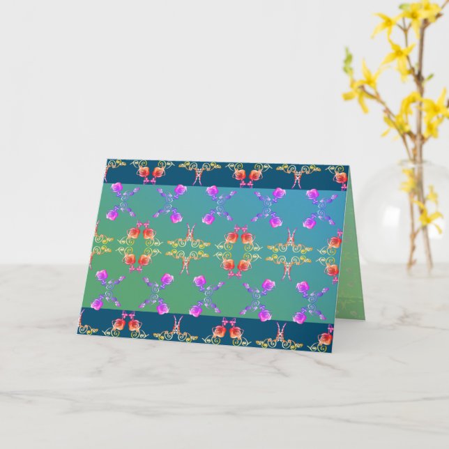 All Occasion Fabergè-inspired Rose Heart Card (Yellow Flower)