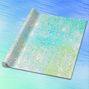 All Occasion Green Aqua Blue Luxury Sequin Sparkle Wrapping Paper