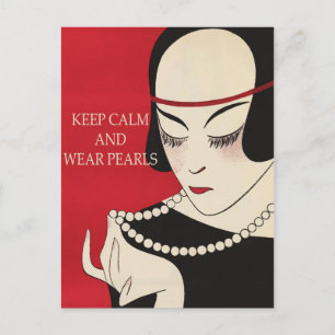 All Occasion Keep Calm and Wear Pearls PostCard
