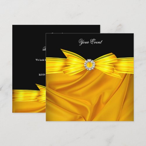 All Occasion Luxury Yellow Black Party Invite