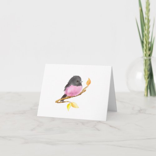All Occasion Pink Robin Bird Blank Folded Card