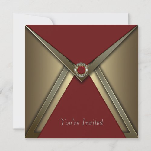 All Occasion Red Gold Invitation Template
