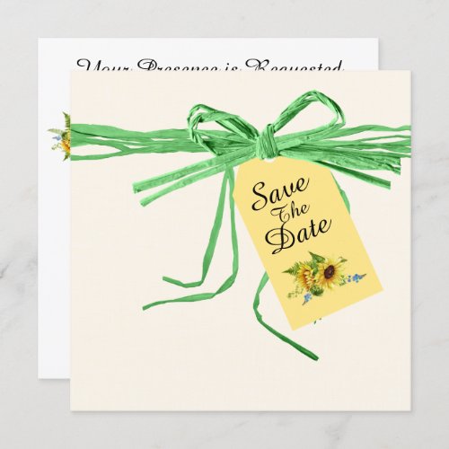 All Occasion Ribbon and Sunflowers Invitation