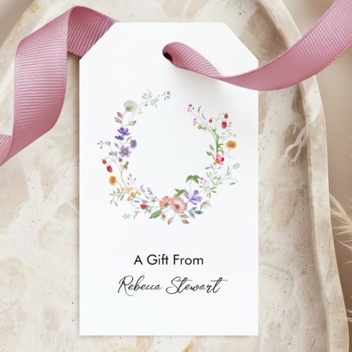 All Occasion Spring Floral Wreath Personalized Gift Tags