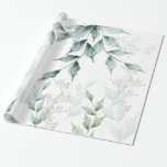 All Occasion Wrapping  Grayed Jade Green Botanical Wrapping Paper<br><div class="desc">Wrapping Paper  | Grayed Jade Green Botanical - variations of Grayed Jade Green - muted jade green leaves - Fresh and simple - yet deliciously elegant. This is part of a design coordinated wedding suite collection and Baby Shower collection designed by WhimsicalArtwork™.</div>