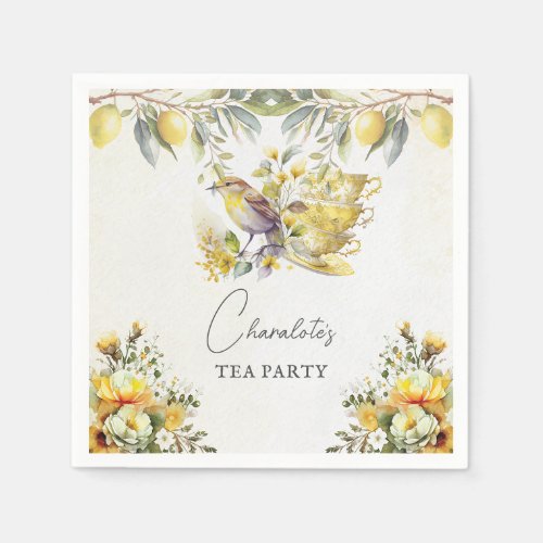 All occasions Lemon Tea Party Vintage Napkins