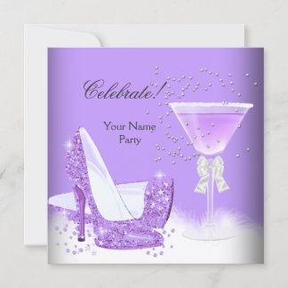 All Occasions Purple Margarita High Heels Party Invitation