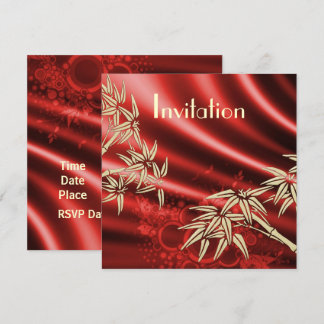 All Occasions Silk Red Bamboo Invitation