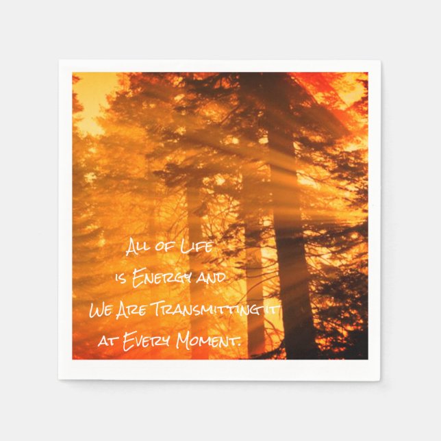 All of Life is Energy Inspirational Quote Napkins (Front)