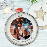 All of Me Loves All of You Cute Photo Metal Ornament<br><div class="desc">Minimalist ornament with your custom photo and cute handwritten style typography. The template is set up ready for you to add your photo, which is displayed in a round, circle shape. If you have any problem with placement of your picture, try cropping it to a square before uploading. The sample...</div>
