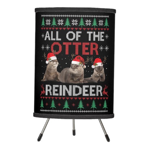 All Of Otter Reindeer Christmas Ugly Sweater Tripod Lamp