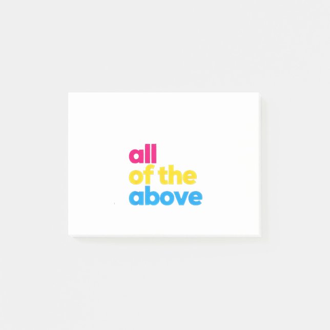 All of the Above Pansexual LGBT Pride Month Post-it Notes (Front)