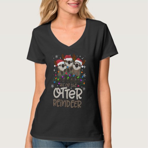 All Of The Otter Reindeer Funny Christmas Tree Xma T_Shirt