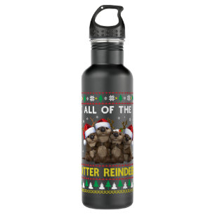 All Of The Otter Reindeer Funny Other Christmas Ug Stainless Steel Water Bottle