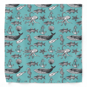 All Of The Sea Pattern Bandana