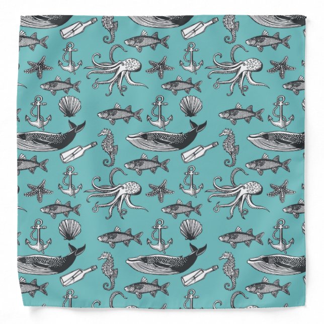 All Of The Sea Pattern Bandana (Front)