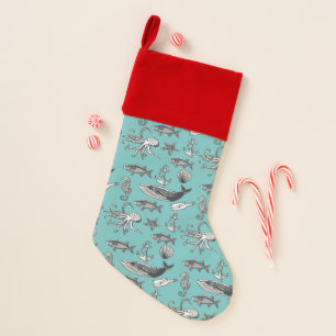 All Of The Sea Pattern Christmas Stocking