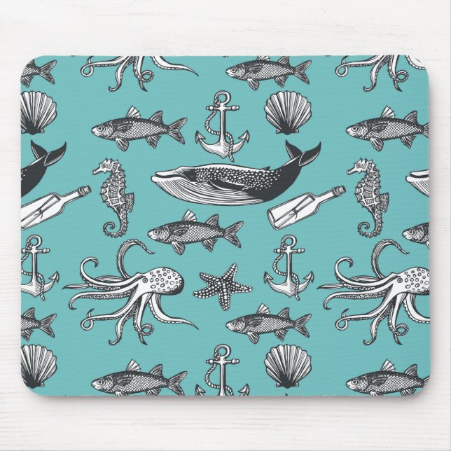 All Of The Sea Pattern Mouse Pad (Front)