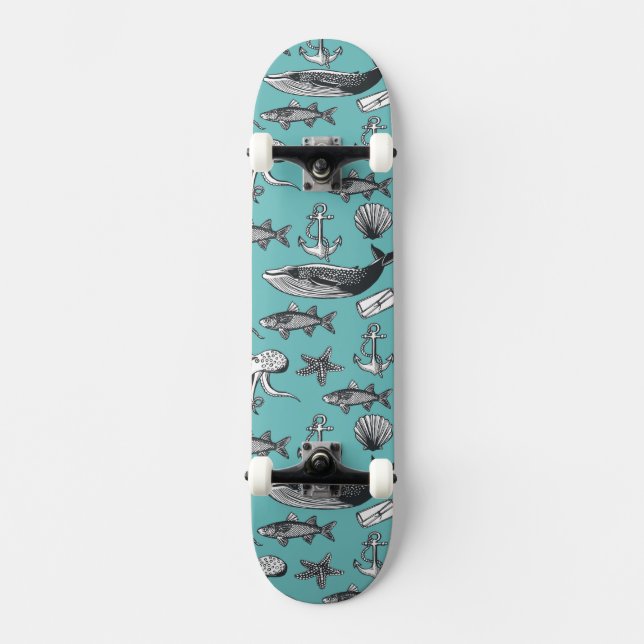 All Of The Sea Pattern Skateboard (Front)