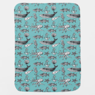 All Of The Sea Pattern Swaddle Blanket