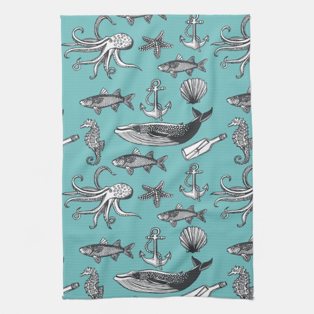 All Of The Sea Pattern Towel (Vertical)