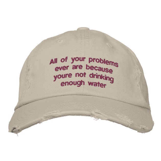 Embroidered Hat Sometimes I drink water just to surprise my liver