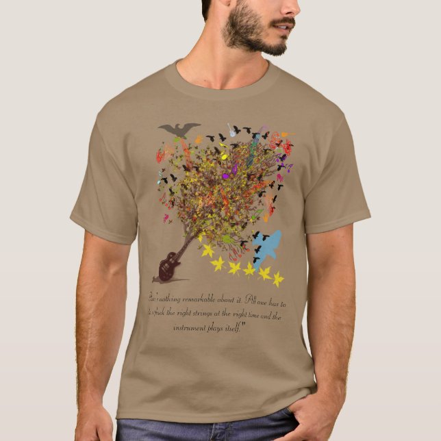 All one has to do is Pluck the Right Strings T-Shirt (Front)