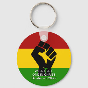 ALL ONE IN CHRIST Black History Month Keychain