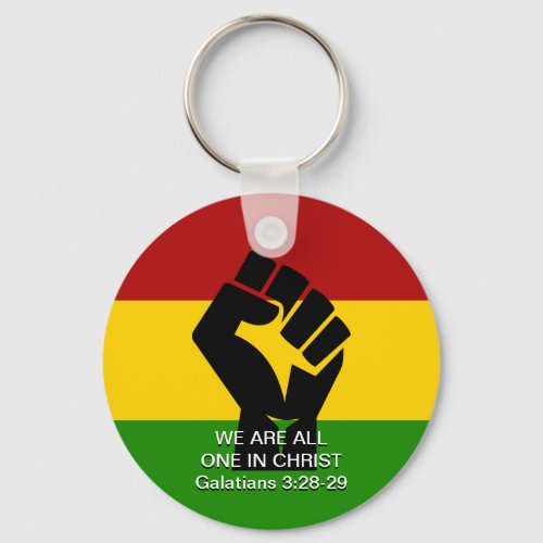 ALL ONE IN CHRIST Black History Month Keychain