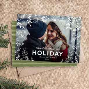 All Our Love Botanical Overlay Photo Holiday Card