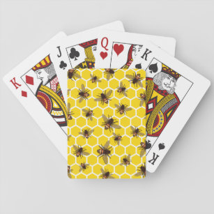 All Over Bee & Honeycomb Desiign Playing Cards