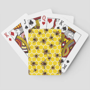 All Over Bee & Honeycomb Desiign Poker Cards