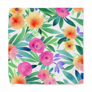 All-Over-Bright Spring Flower Print Bandana